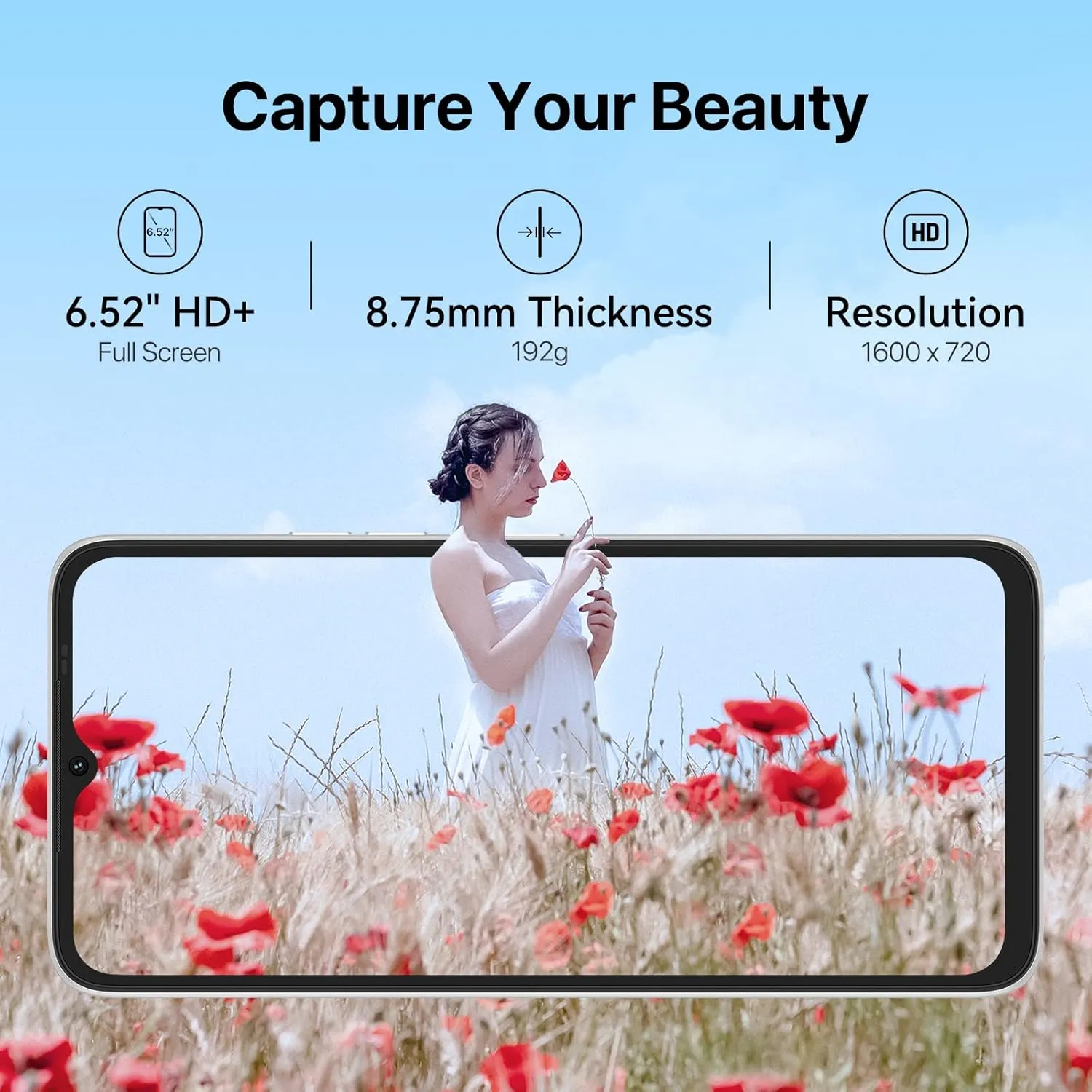 UMIDIGI C1 Cell Phone Unlocked, 5150mAh Battery with 6.52" Full Screen T-Mobile Smartphone 2GB RAM 32GB ROM 256GB Expandable 13 5MP Camera,AI face Unlock,GPS,Dual SIM,WiFi 2.4GHz/5GHz,Warranty,Silver