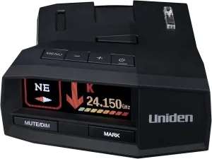 UNIDEN R8 Extreme Long-Range Radar/Laser Detector, Dual-Antennas Front & Rear Detection w/Directional Arrows, Built-in GPS w/Real-Time Alerts, Voice Alerts, Red Light Camera,Speed Camera Alerts,Black