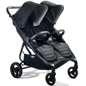 Valco Baby Trend Duo Light Weight Side by Side Double Stroller 2023 (Night Black) - Easy and Compact fold, Multi-Position Recline, Large Canopy, Independent Twin Vents and More - Luxurious Twin Pram