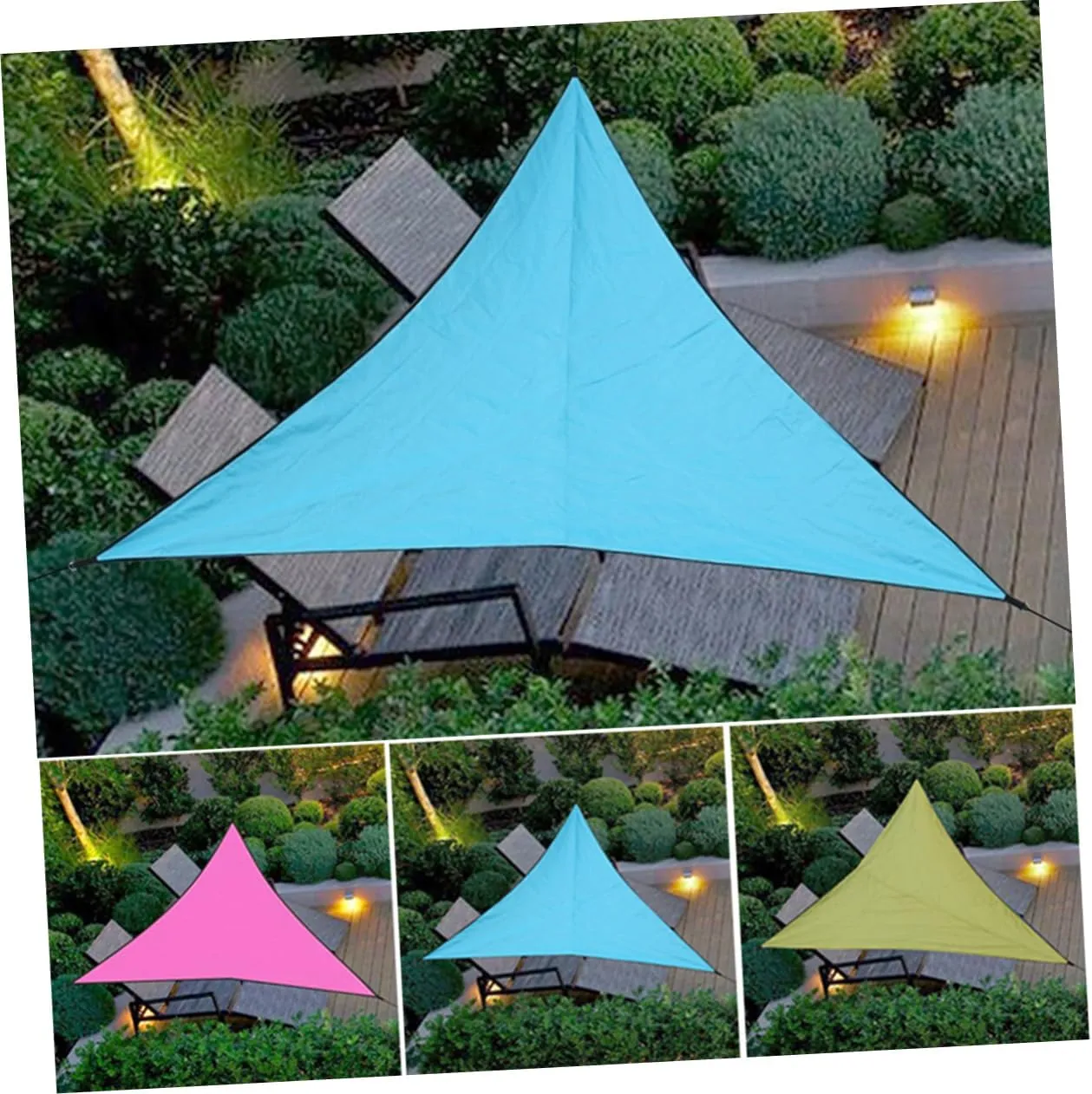 VANZACK Triangle Sunshade Sail Beach Shelter Tent Tarp Outdoor Canopy with Ropes Storage Bag -up for Camping Picnic Garden