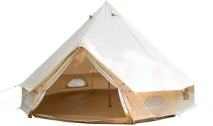 VejiA Pyramid Tent Tent Outdoor Family Camping Bell Tent with Stove Hole Camping Pyramid Tent in Groundsheet, Camping, Glamping, Festival, Luxury, 500X500X300CM