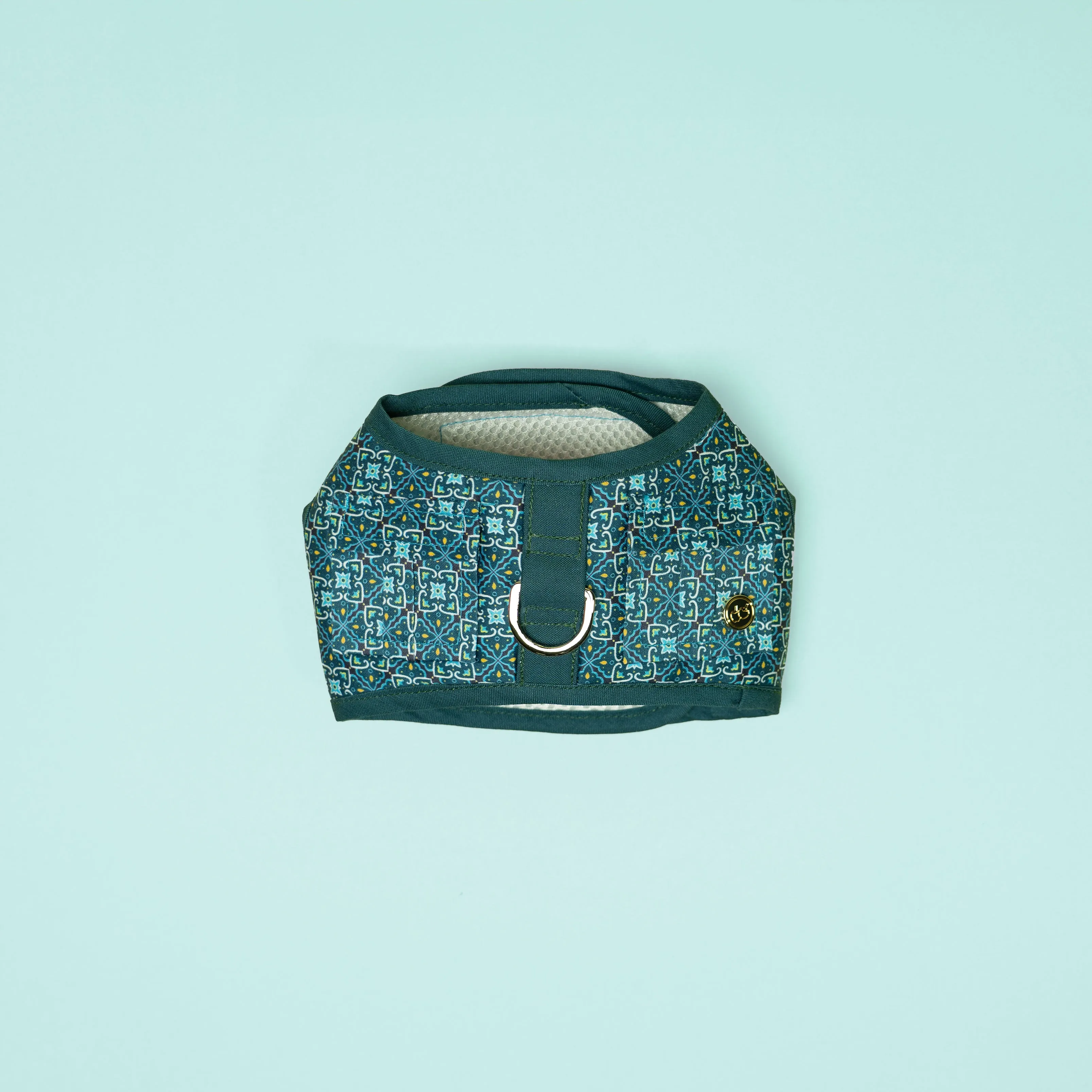 Velcro Harness - Turquoise Moroccan Print