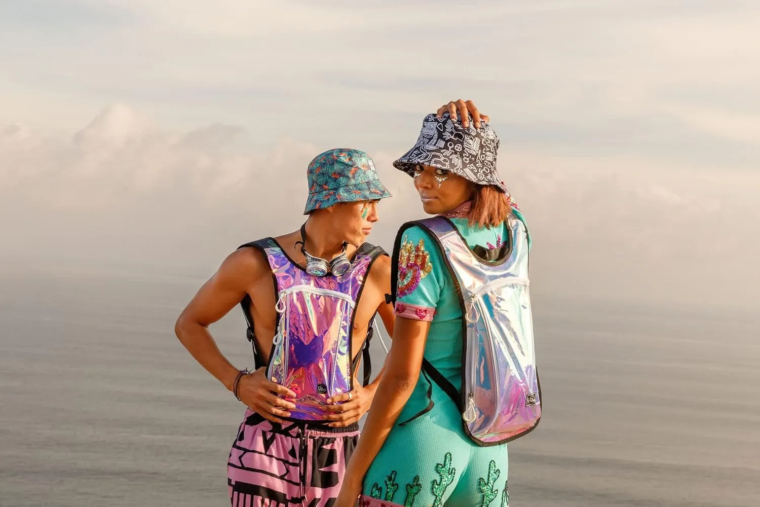 Vibe Festival Gear Hydration Pack Backpack with 2L Water Bladder for Women, Men, Teens, Kids - Hydropack Hydro Sports, Outdoor, Running, Camping, Hiking, Festivals, Raves