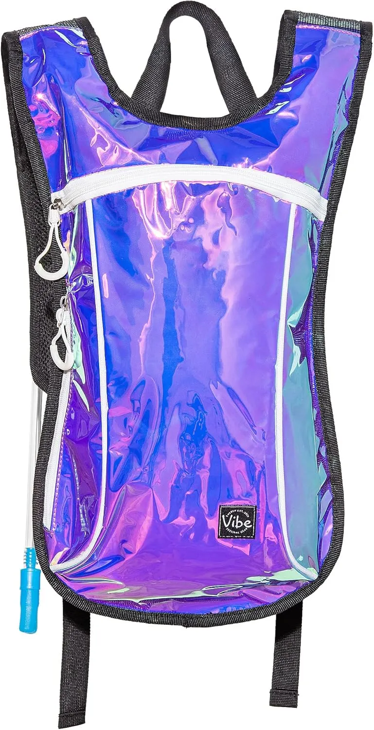 Vibe Festival Gear Hydration Pack Backpack with 2L Water Bladder for Women, Men, Teens, Kids - Hydropack Hydro Sports, Outdoor, Running, Camping, Hiking, Festivals, Raves