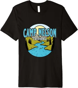Vintage Camp Nelson, California River Valley Souvenir Print Premium T-Shirt