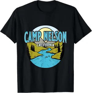 Vintage Camp Nelson, California River Valley Souvenir Print T-Shirt