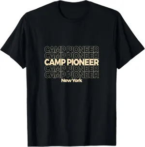 Vintage Camp Pioneer, New York Repeating Text T-Shirt
