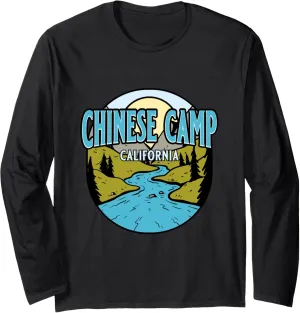 Vintage Chinese Camp, California River Valley Souvenir Print Long Sleeve T-Shirt
