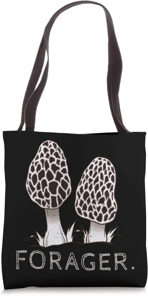 Vintage Goblincore Morel Mushroom Hunting Shroom Forager Tote Bag