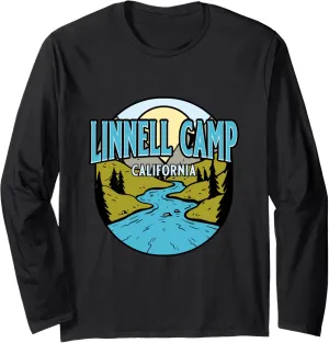Vintage Linnell Camp, California River Valley Souvenir Print Long Sleeve T-Shirt