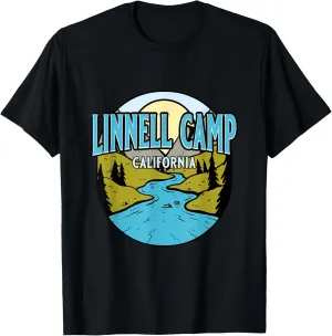 Vintage Linnell Camp, California River Valley Souvenir Print T-Shirt