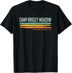 Vintage Stripes Camp Breezy Meadow MA T-Shirt
