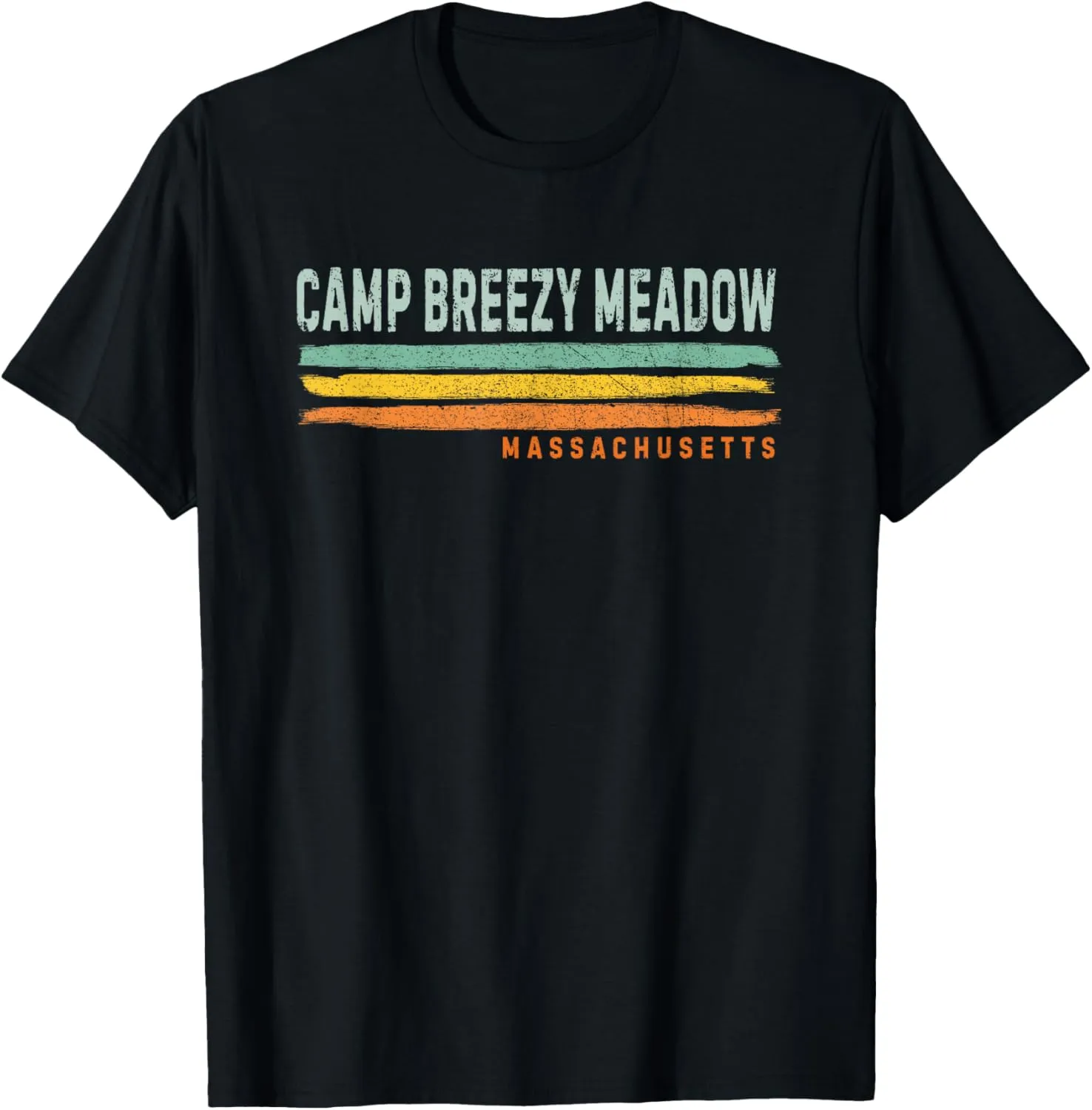 Vintage Stripes Camp Breezy Meadow MA T-Shirt