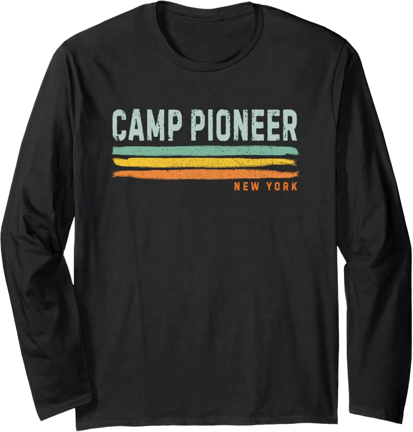 Vintage Stripes Camp Pioneer NY Long Sleeve T-Shirt