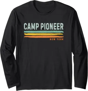Vintage Stripes Camp Pioneer NY Long Sleeve T-Shirt