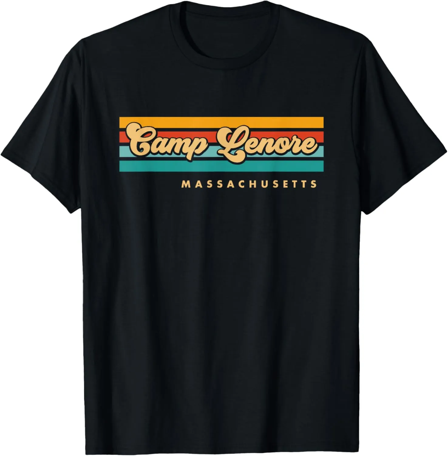 Vintage Sunset Stripes Camp Lenore, Massachusetts T-Shirt