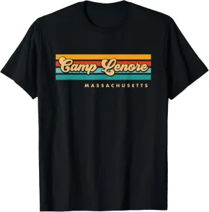 Vintage Sunset Stripes Camp Lenore, Massachusetts T-Shirt