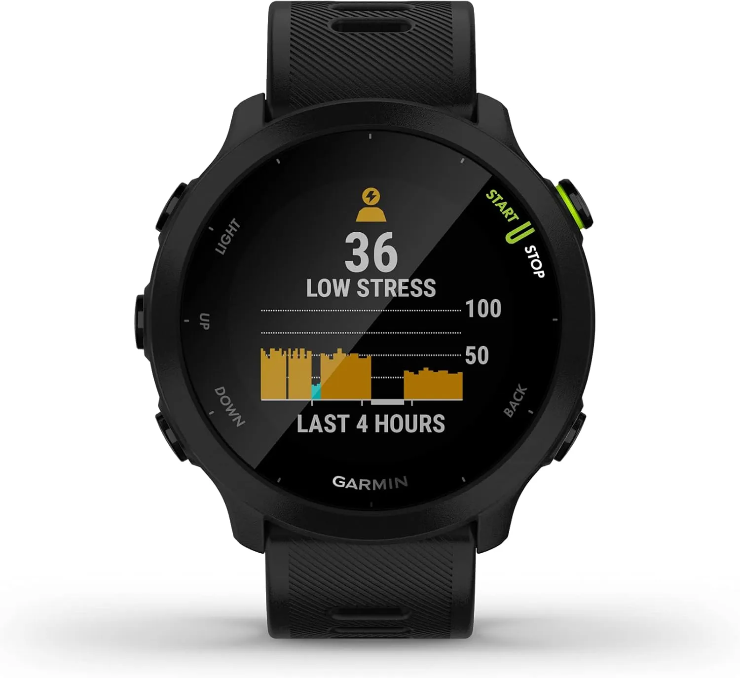 Wearable4U Garmin Forerunner 55 GPS Running 42 mm Watch with Daily Suggested Workouts, Black Black Earbuds Power Bundle