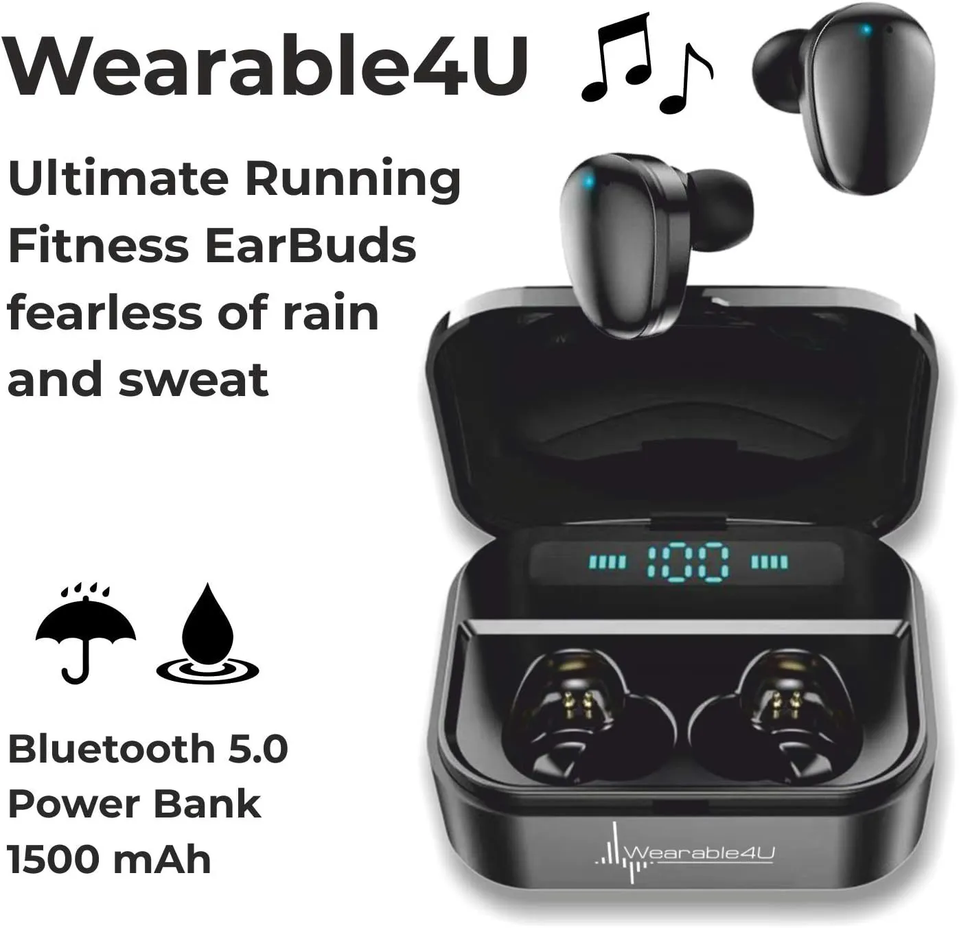 Wearable4U - Garmin Montana 750i Rugged GPS Touchscreen Navigator with 8 Megapixel Camera with Ultimate Black Earbuds with Charging Case Bundle