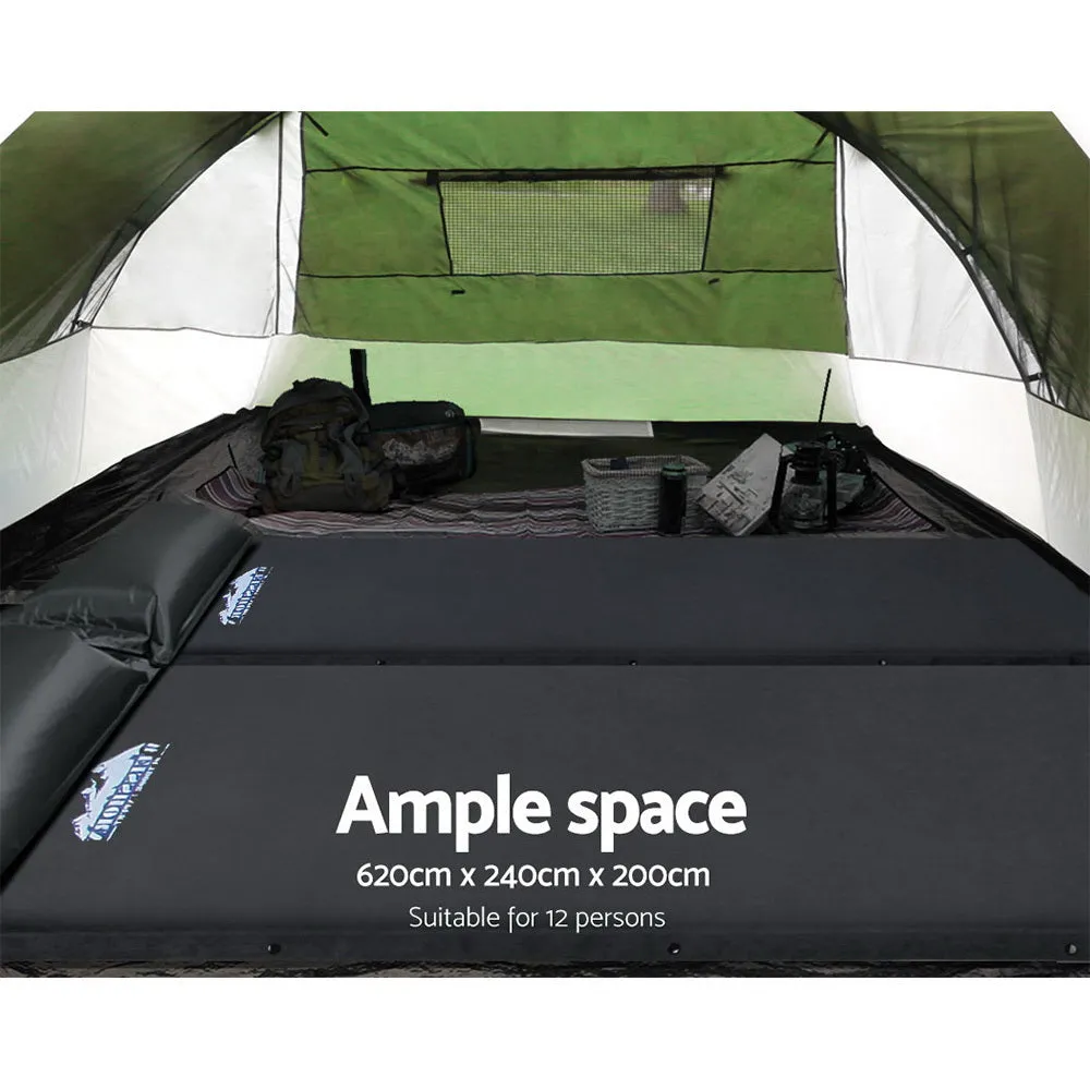 Weisshorn Family Camping Tent 12 Person Hiking Beach Tents (3 Rooms) Green-WA_Rural