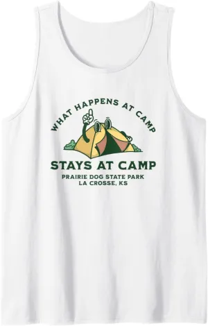 What Happens At Camp, Prairie Dog State Park, La Crosse, KS Tank Top