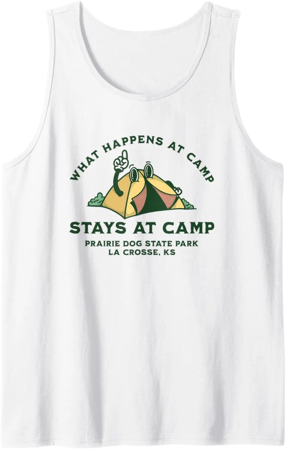 What Happens At Camp, Prairie Dog State Park, La Crosse, KS Tank Top