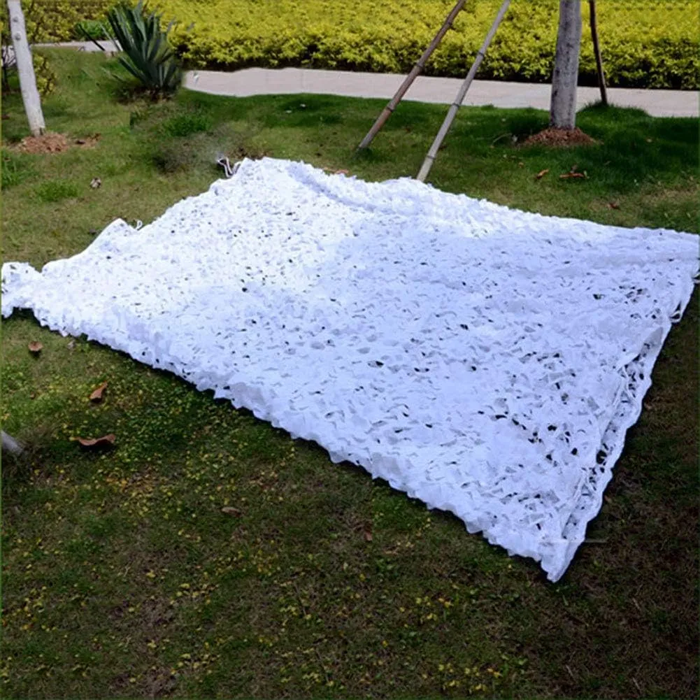 White Camo Netting Camouflage Net, Military Tarp Mesh Net, Sunshade Net, Hunting Blinds, Hidden Shelter for Decoration, Hunting, Shade, Canopy(10x12ft/10x20ft)