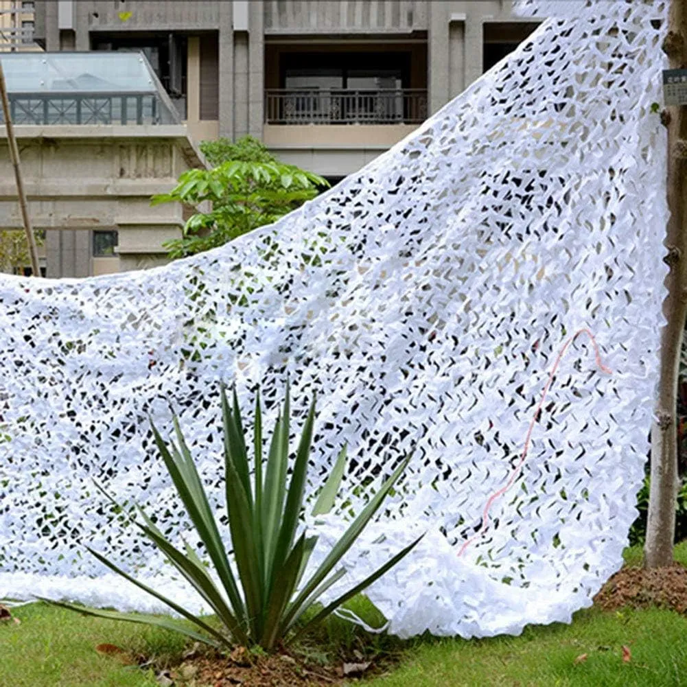 White Camo Netting Camouflage Net, Military Tarp Mesh Net, Sunshade Net, Hunting Blinds, Hidden Shelter for Decoration, Hunting, Shade, Canopy(10x12ft/10x20ft)