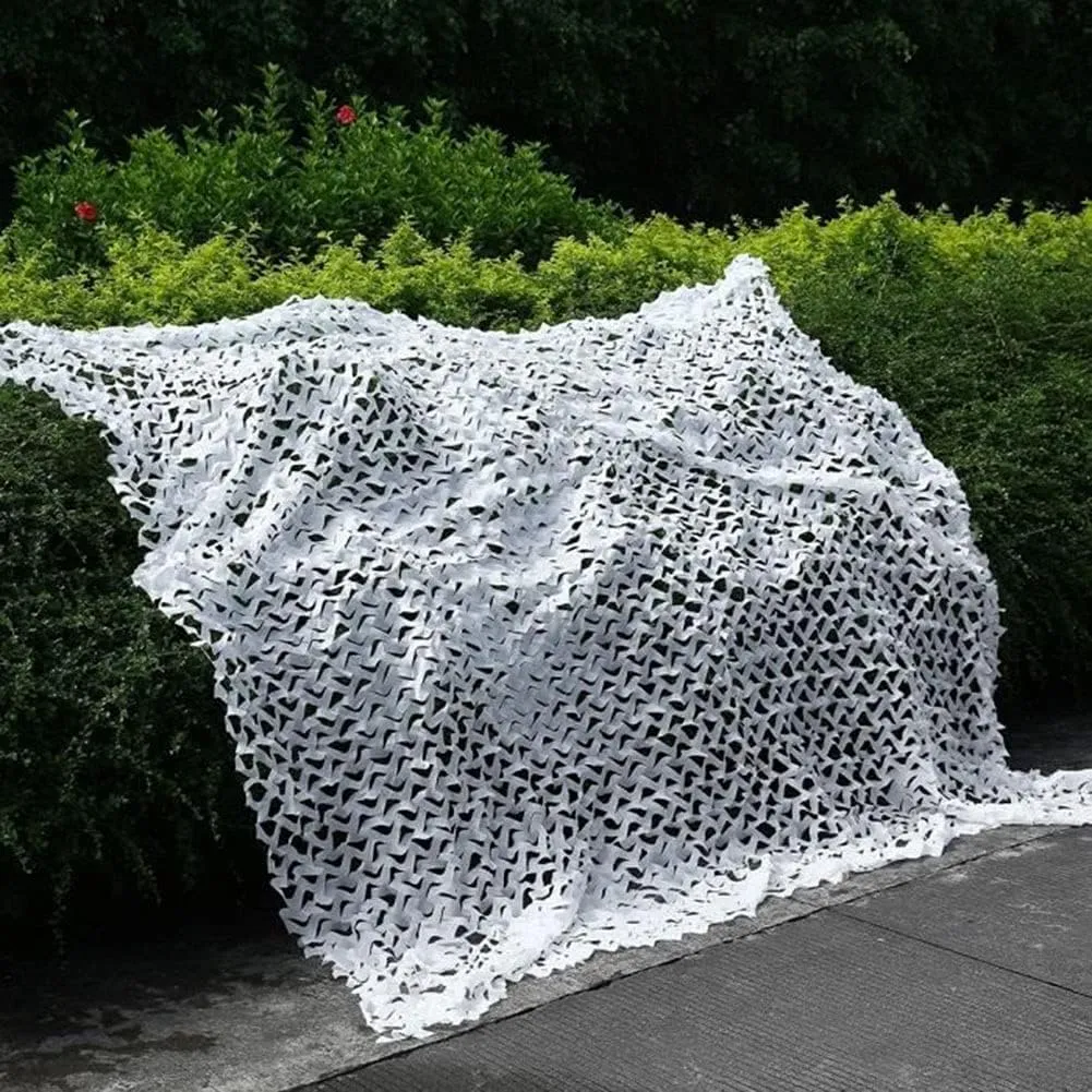 White Camo Netting Camouflage Net, Military Tarp Mesh Net, Sunshade Net, Hunting Blinds, Hidden Shelter for Decoration, Hunting, Shade, Canopy(10x12ft/10x20ft)