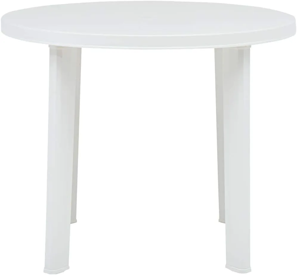 White Garden Table Plastic Outdoor Camping Dining Furniture - Lightweight Side Table for Kitchen, Balcony & Picnic - Portable Tables