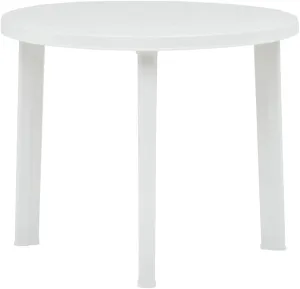 White Garden Table Plastic Outdoor Camping Dining Furniture - Lightweight Side Table for Kitchen, Balcony & Picnic - Portable Tables