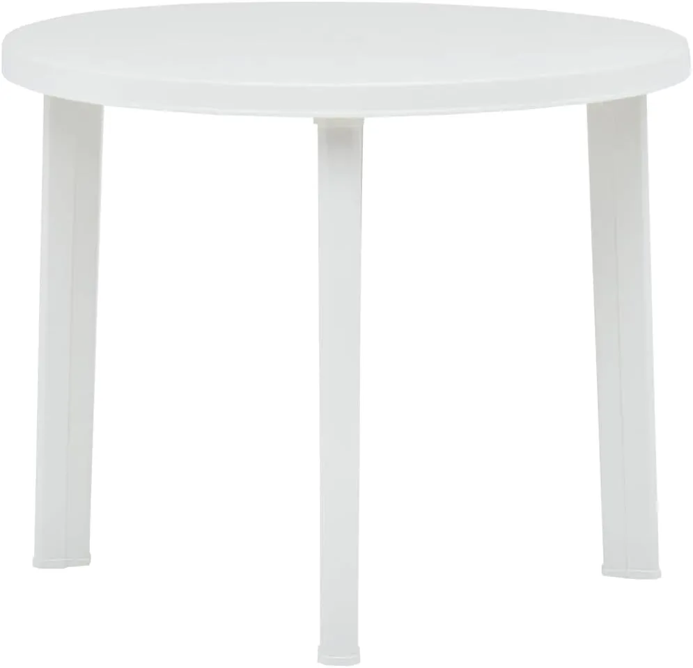 White Garden Table Plastic Outdoor Camping Dining Furniture - Lightweight Side Table for Kitchen, Balcony & Picnic - Portable Tables