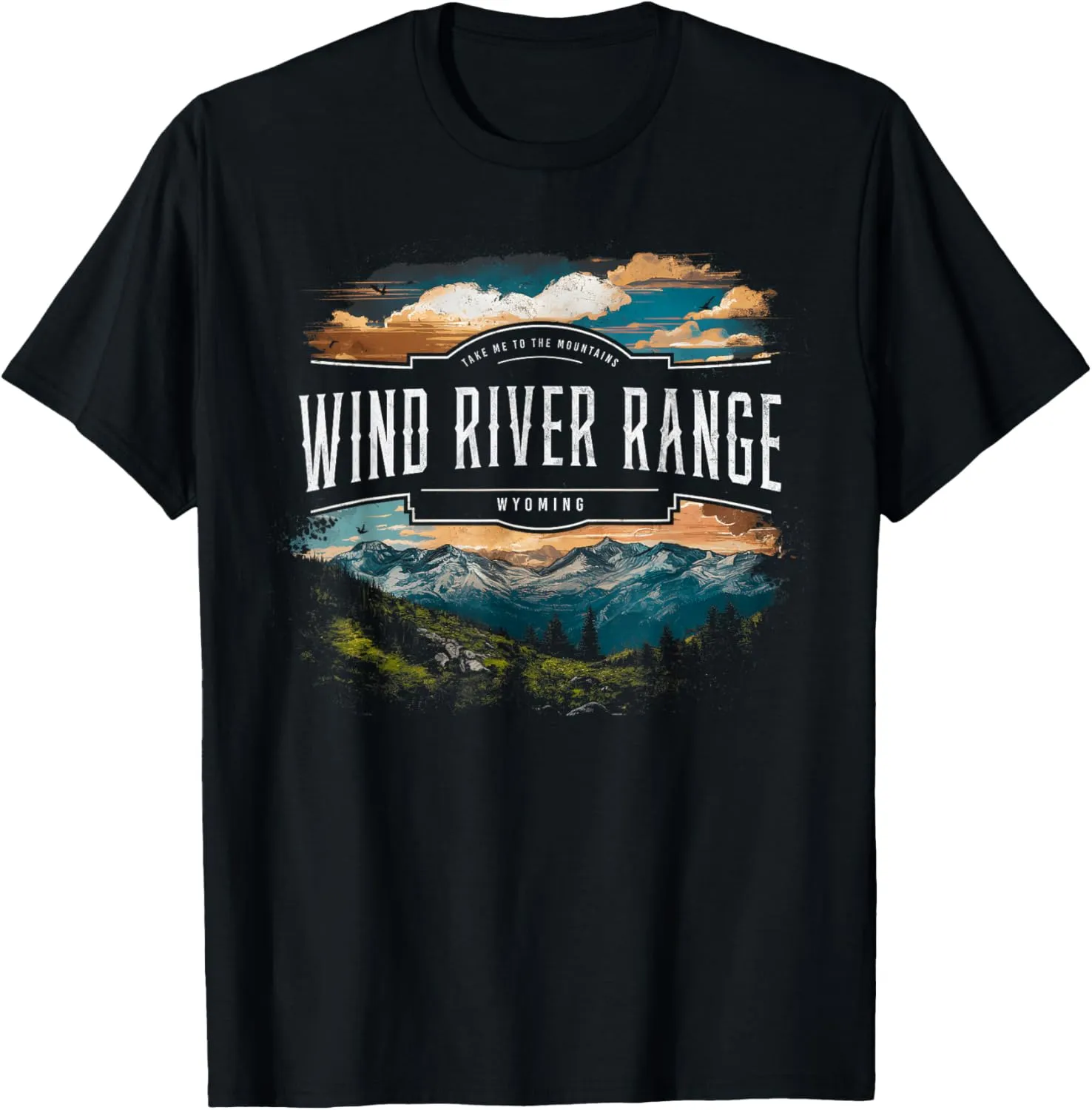 Wind River Range Mountains Wyoming Hiking Outdoors Vintage T-Shirt