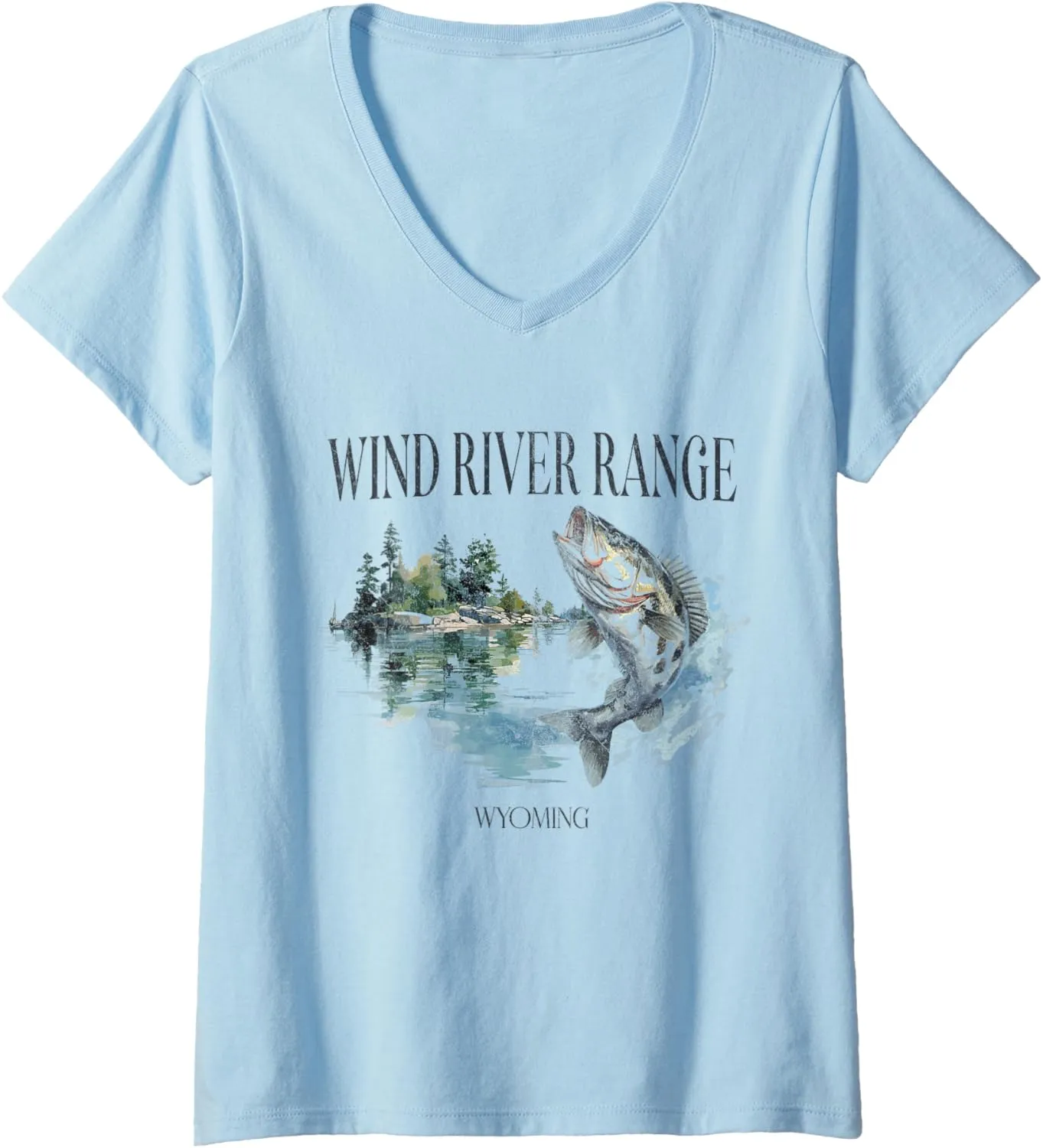 Wind River Range Mountains Wyoming Hiking Outdoors Vintage V-Neck T-Shirt
