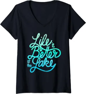 Womens Lake theme shirts and gifts for men and women, lake life V-Neck T-Shirt