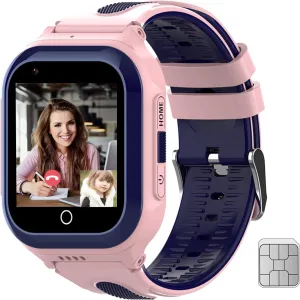 Wonlex 4G GPS Smart Watch for Kids, 1.4" Touch Screen Kids Smartwatch with SIM Card, Boys and Girls Phone Watch with SOS, Camera, Pedometer, Alarm, Music Player, Whatsapp