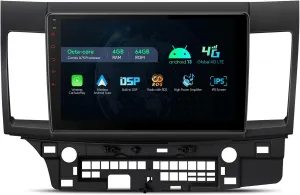 XTRONS Car Stereo for Mitsubishi Lancer, Android 13 Octa Core 4GB RAM 64GB ROM Car Radio, 10.1 Inch IPS Touch Screen GPS Navigation for Car Bluetooth Head Unit DSP Car Play Android Auto 4G LTE
