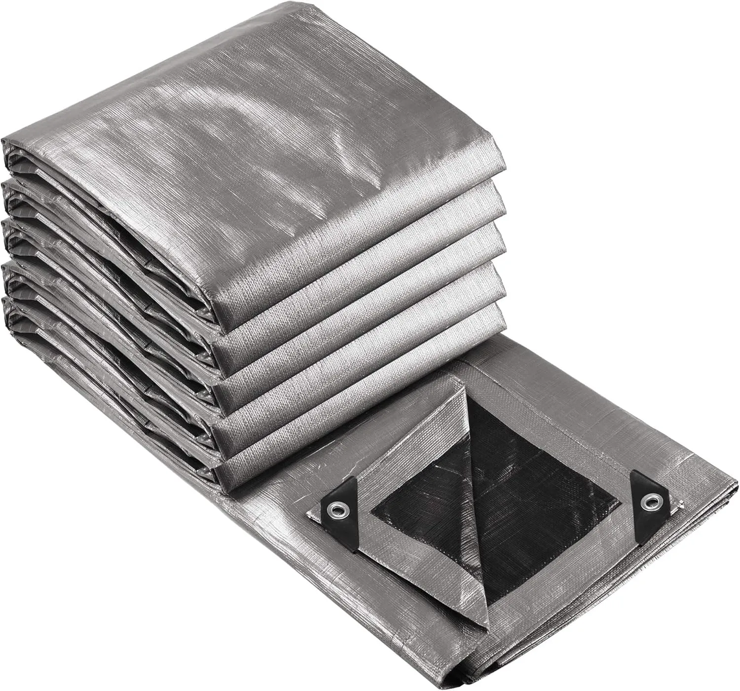Yescom 30x40FT 14 Mil Heavy Duty Reinforced Poly Tarp Reversible Waterproof Tarpaulin Ground Sheet Cover Reversible Silver Black Tarps