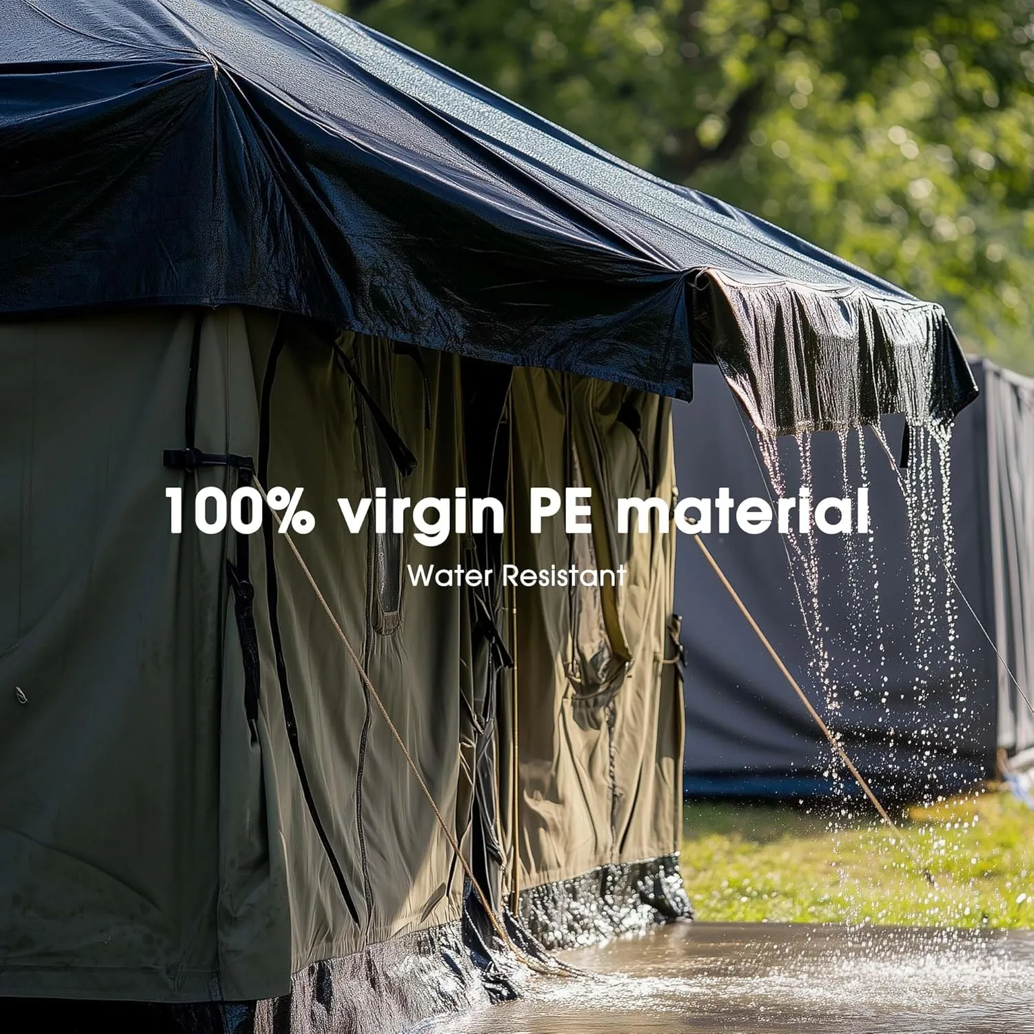 Yescom 30x40FT 14 Mil Heavy Duty Reinforced Poly Tarp Reversible Waterproof Tarpaulin Ground Sheet Cover Reversible Silver Black Tarps