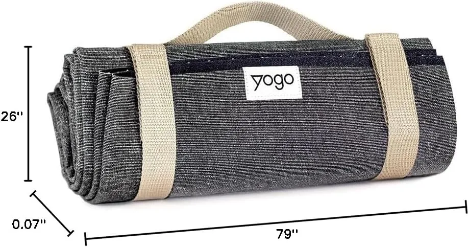 Yogo Ultralight Folding Travel Yoga Mat with Attached Straps, FSC®-Certified Plant Rubber, Sticky Grip, Non-Slip, Best Travel Yoga Mat®