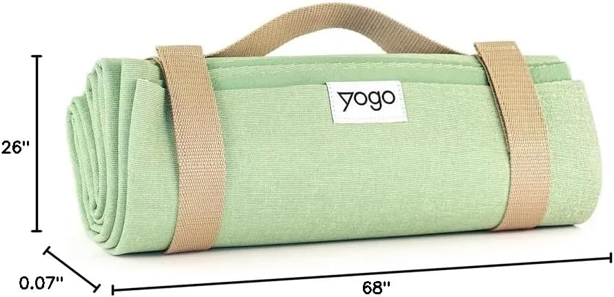 Yogo Ultralight Folding Travel Yoga Mat with Attached Straps, FSC®-Certified Plant Rubber, Sticky Grip, Non-Slip, Best Travel Yoga Mat®