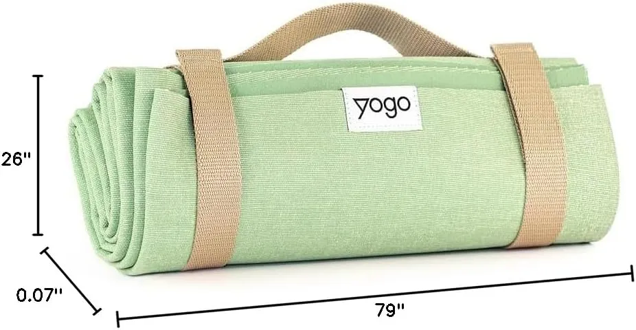 Yogo Ultralight Folding Travel Yoga Mat with Attached Straps, FSC®-Certified Plant Rubber, Sticky Grip, Non-Slip, Best Travel Yoga Mat®