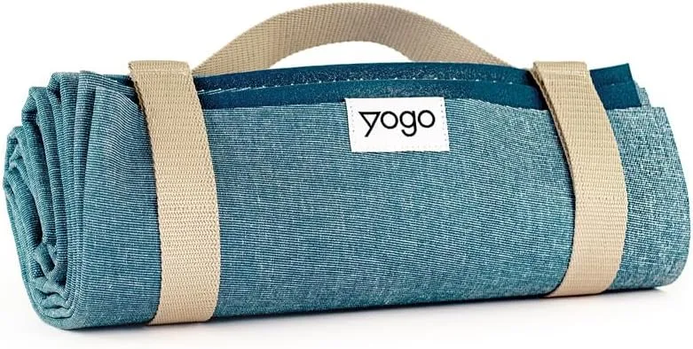 Yogo Ultralight Folding Travel Yoga Mat with Attached Straps, FSC®-Certified Plant Rubber, Sticky Grip, Non-Slip, Best Travel Yoga Mat®
