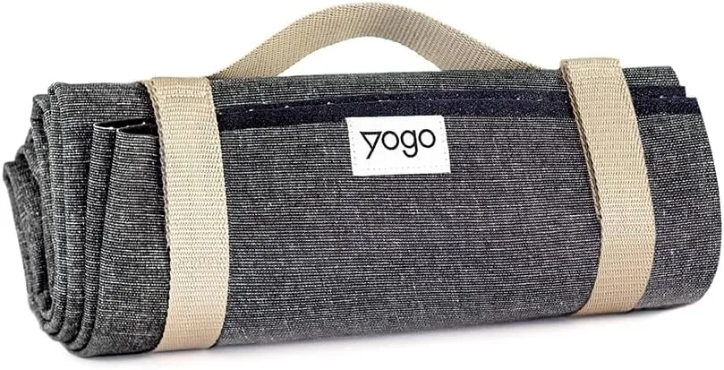 Yogo Ultralight Folding Travel Yoga Mat with Attached Straps, FSC®-Certified Plant Rubber, Sticky Grip, Non-Slip, Best Travel Yoga Mat®