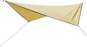 YSSOA Camping Tarp - Waterproof Hammock Rain Fly, Backpack Portable, Multifunctional Tent Tarp for Camping, Emergency Shelter, UV Protection, 210T Polyester, 11.8 x 9.5 ft, Beige
