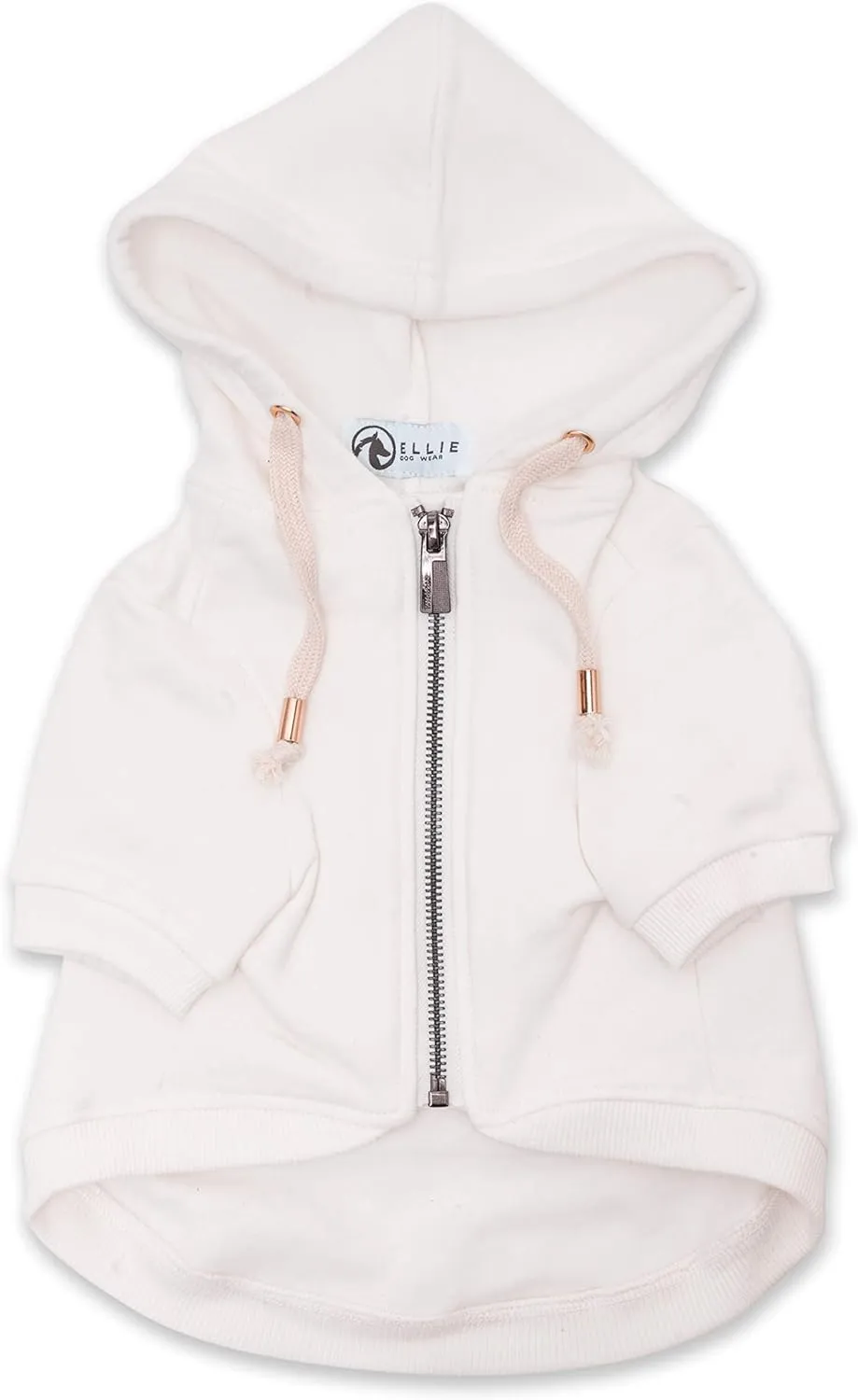 Zip Up Adventure Dog Hoodie with Hook & Loop Pockets and Adjustable Drawstring Hood - XXS to XXL - Multiple Colors - Comfortable & Versatile Dog Hoodies (White, XXS)