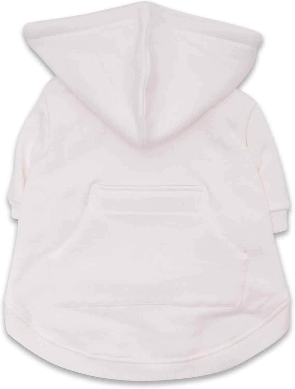 Zip Up Adventure Dog Hoodie with Hook & Loop Pockets and Adjustable Drawstring Hood - XXS to XXL - Multiple Colors - Comfortable & Versatile Dog Hoodies (White, XXS)