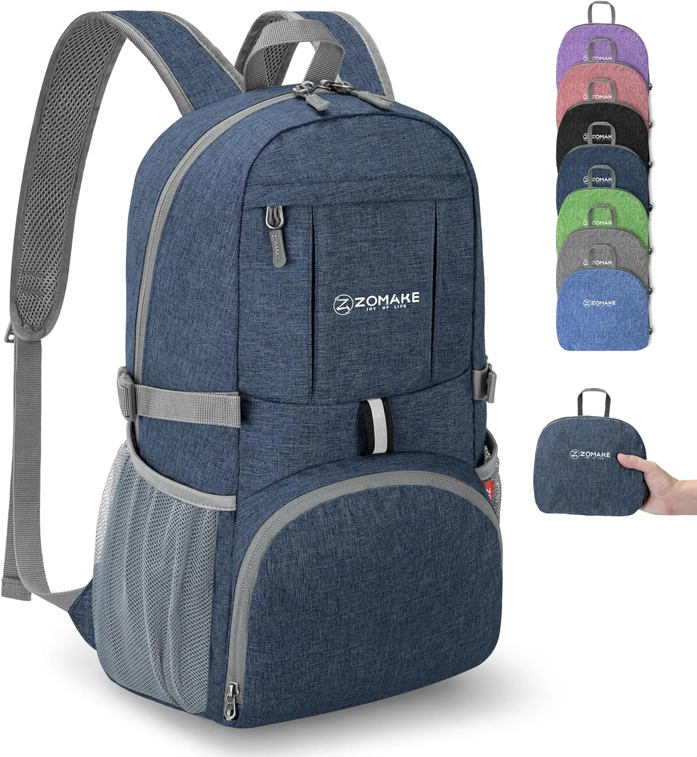 ZOMAKE Lightweight Packable Backpack 25L - Small Foldable Hiking Daypack for Travel - Tear Resistant Day pack for Women Men