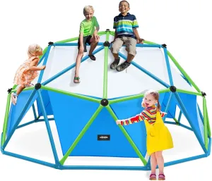 Zupapa New Upgraded Outdoor Geometric Dome Climber with 1000LBS Weight Capability,3D Assembly Video,Suitable for 1-6 Kids Climbing Frame (Turquoise, 10FT)