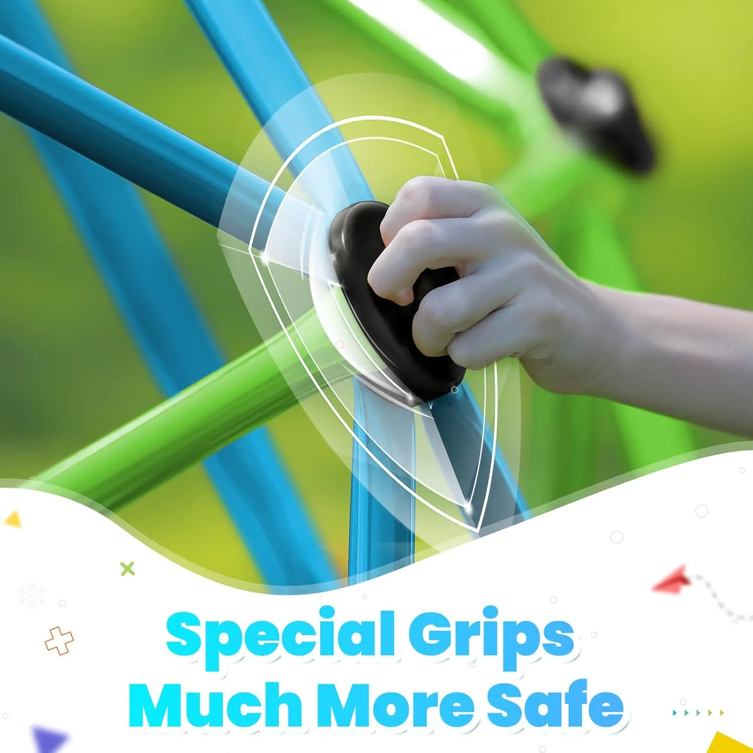 Zupapa New Upgraded Outdoor Geometric Dome Climber with 1000LBS Weight Capability,3D Assembly Video,Suitable for 1-6 Kids Climbing Frame (Turquoise, 10FT)